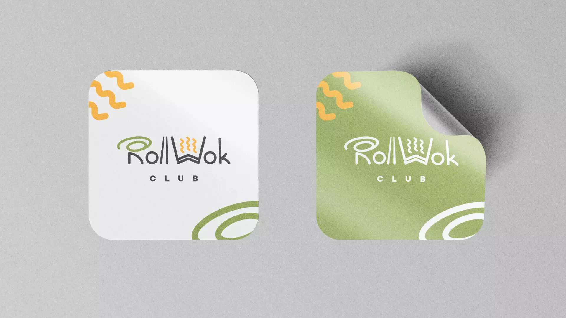 Разработка логотипа и фирменного стиля суши-бара «Roll Wok Club» в Снежинске
